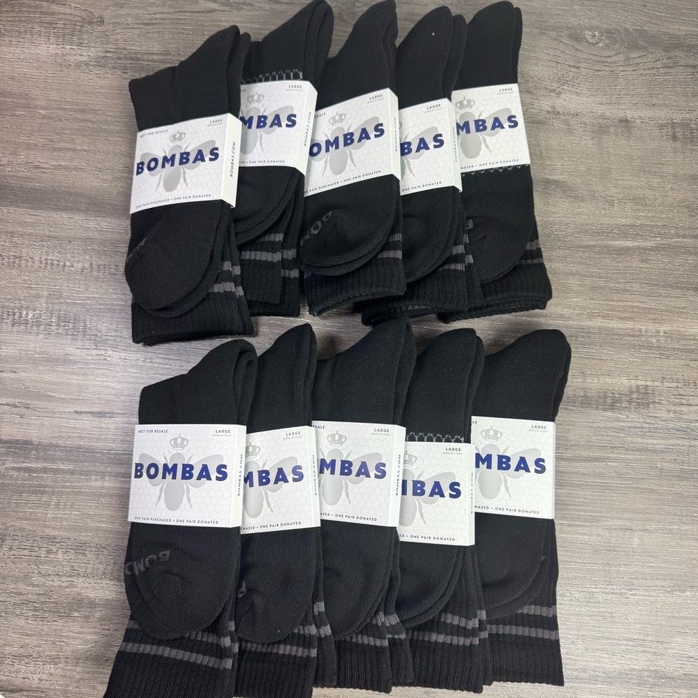 Bombas Men's Black Casual Socks.  (5 pairs only)